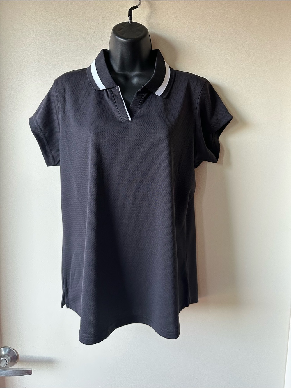 NWT Pebble Beach Dry-Luxe Performance Golf Polo Shirt Black L